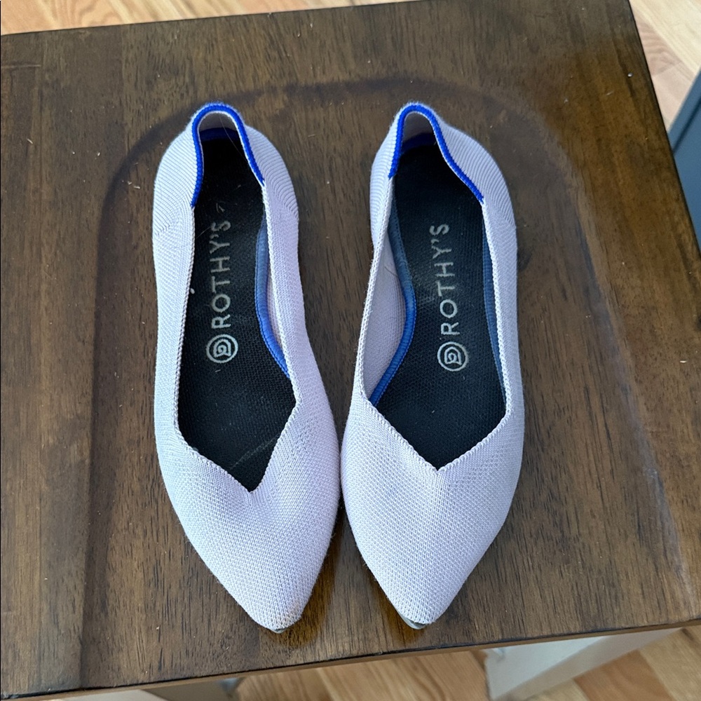 Rothy's Women's Cream and Blue Flats
